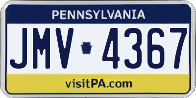PA license plate JMV4367