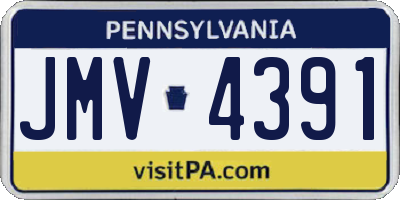 PA license plate JMV4391