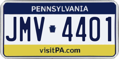 PA license plate JMV4401