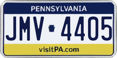 PA license plate JMV4405
