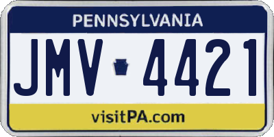 PA license plate JMV4421