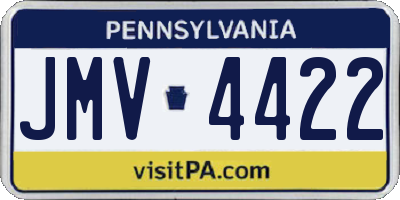 PA license plate JMV4422