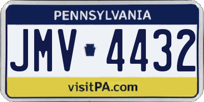 PA license plate JMV4432