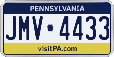 PA license plate JMV4433