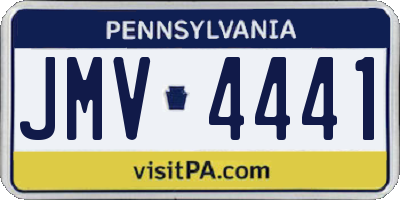 PA license plate JMV4441