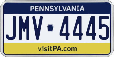 PA license plate JMV4445