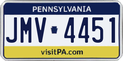 PA license plate JMV4451