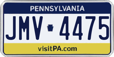 PA license plate JMV4475