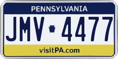 PA license plate JMV4477