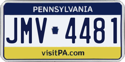 PA license plate JMV4481