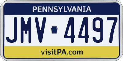 PA license plate JMV4497