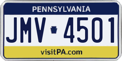 PA license plate JMV4501