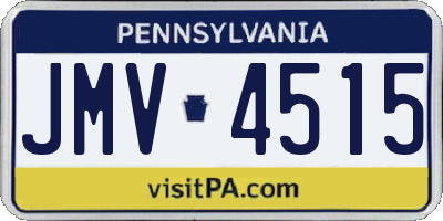 PA license plate JMV4515