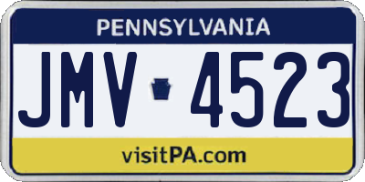 PA license plate JMV4523