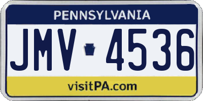 PA license plate JMV4536