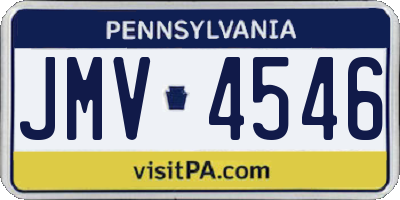 PA license plate JMV4546