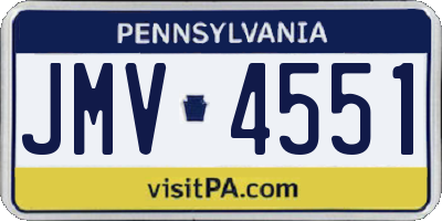 PA license plate JMV4551