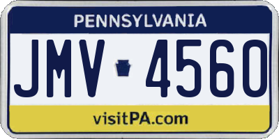 PA license plate JMV4560