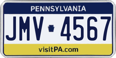 PA license plate JMV4567