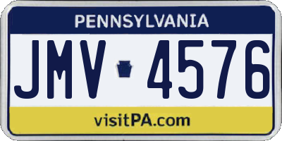 PA license plate JMV4576