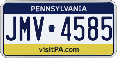 PA license plate JMV4585