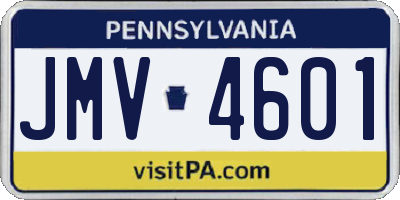 PA license plate JMV4601