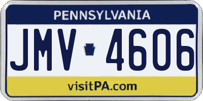 PA license plate JMV4606