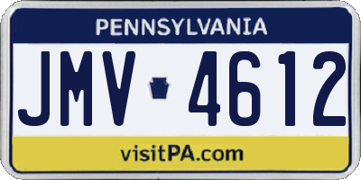 PA license plate JMV4612