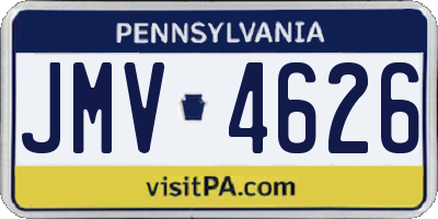 PA license plate JMV4626