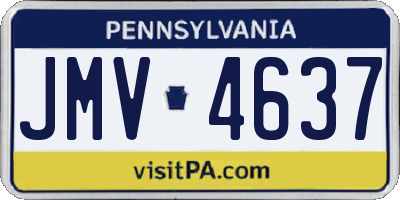 PA license plate JMV4637
