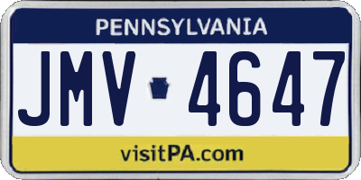 PA license plate JMV4647