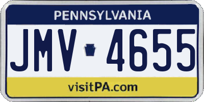 PA license plate JMV4655