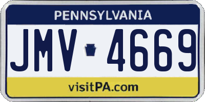 PA license plate JMV4669