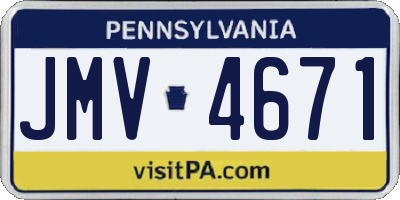 PA license plate JMV4671