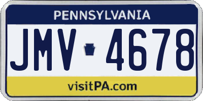 PA license plate JMV4678
