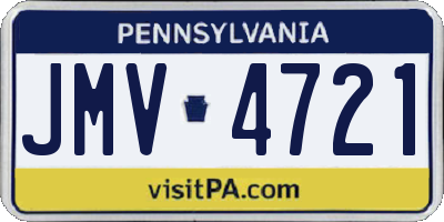 PA license plate JMV4721