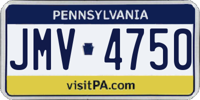 PA license plate JMV4750