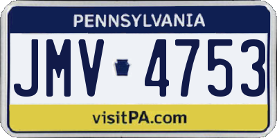 PA license plate JMV4753