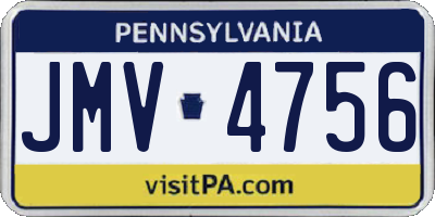 PA license plate JMV4756