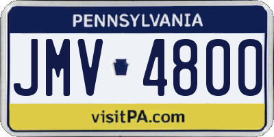 PA license plate JMV4800
