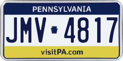 PA license plate JMV4817