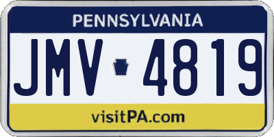 PA license plate JMV4819