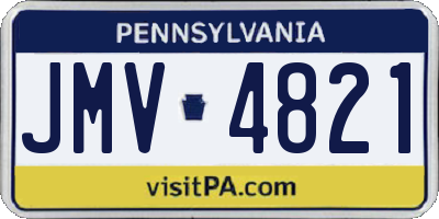 PA license plate JMV4821