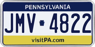 PA license plate JMV4822