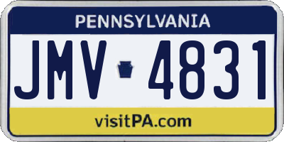 PA license plate JMV4831