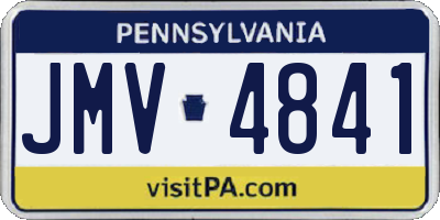 PA license plate JMV4841