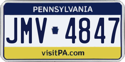 PA license plate JMV4847