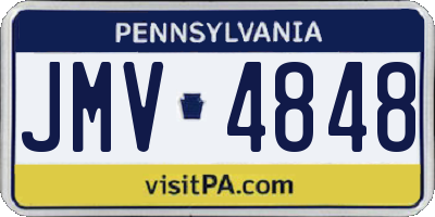 PA license plate JMV4848