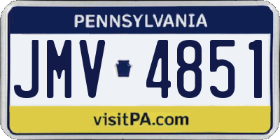 PA license plate JMV4851