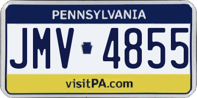 PA license plate JMV4855